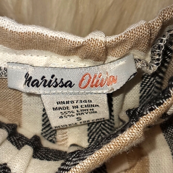 Marissa Olivia Linen Blend Striped Shorts-#1513 - Picture 3 of 12